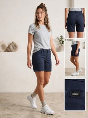 KUHL Kontour 8" Navy Blue Classic Hiking Stretch Everyday Shorts Size 4